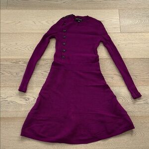Banana Republic Purple Asymmetrical Long Sleeve Dress
